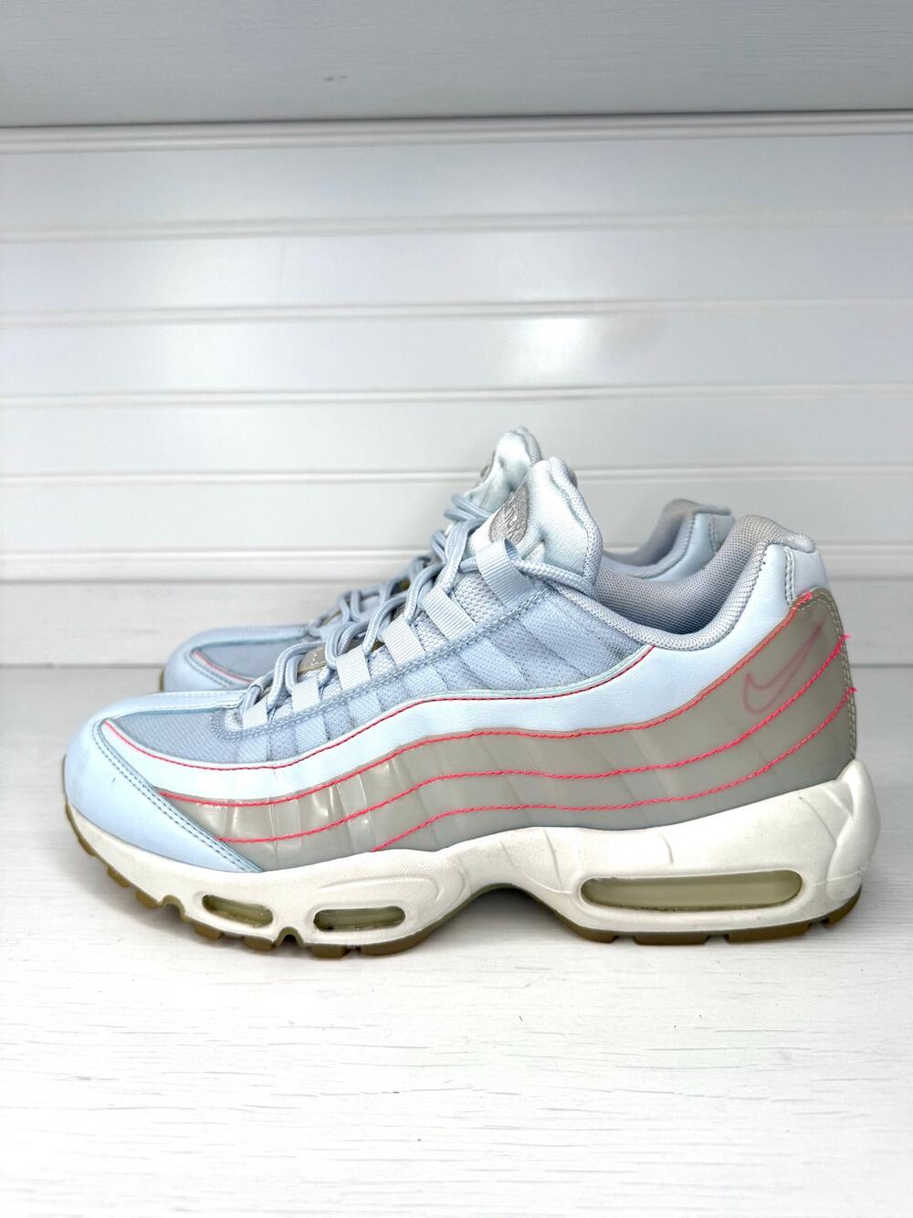 Nike Air Max 95 Solar Red 918413-400 Men’s Size 9.5 Gray Blue Running Shoes